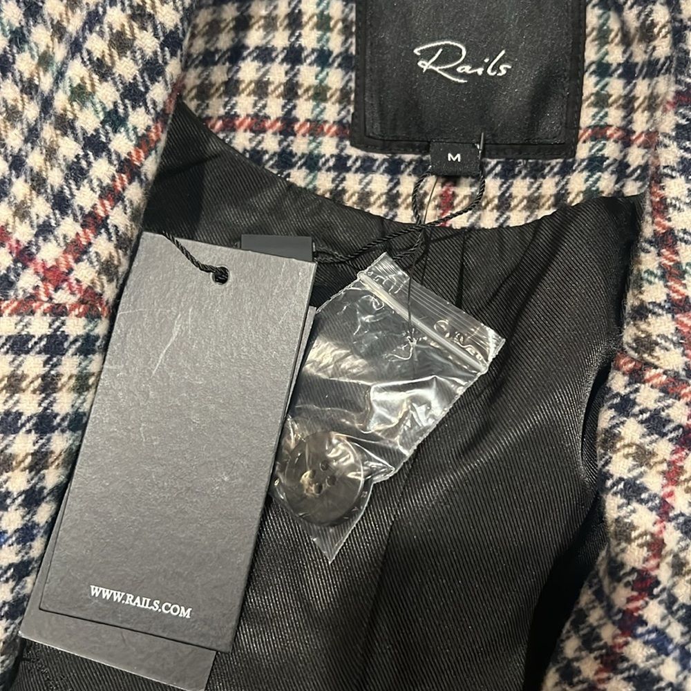 Rails Jac Double Breasted Blazer, Houndstooth Cardinal Pine, NWT, Size M - Picture 10 of 12